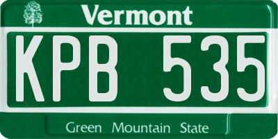 VT license plate KPB535