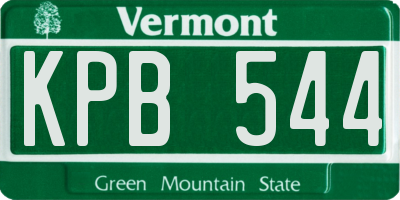 VT license plate KPB544
