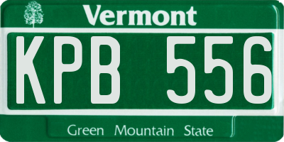VT license plate KPB556
