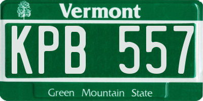 VT license plate KPB557