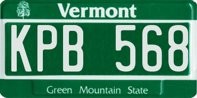 VT license plate KPB568