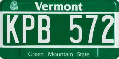 VT license plate KPB572