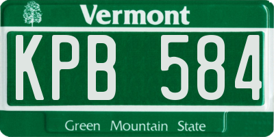 VT license plate KPB584