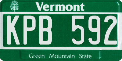 VT license plate KPB592