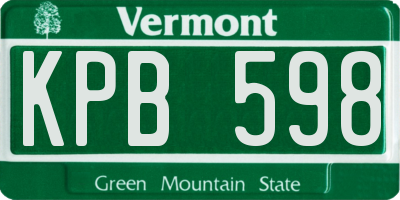 VT license plate KPB598