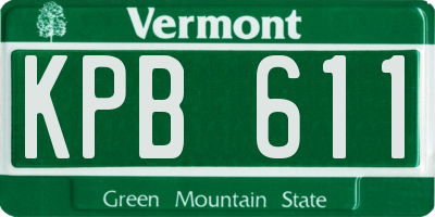 VT license plate KPB611