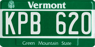 VT license plate KPB620