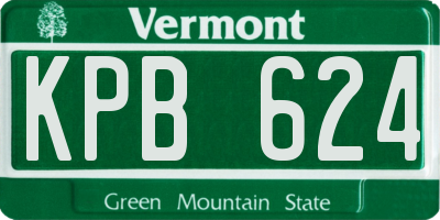 VT license plate KPB624