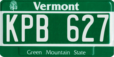 VT license plate KPB627