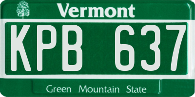VT license plate KPB637