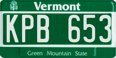 VT license plate KPB653
