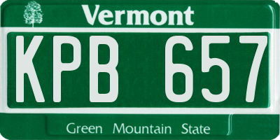 VT license plate KPB657