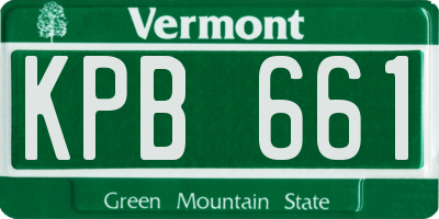 VT license plate KPB661