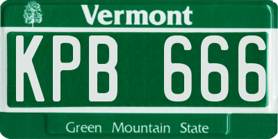 VT license plate KPB666