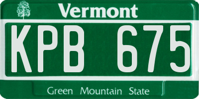 VT license plate KPB675