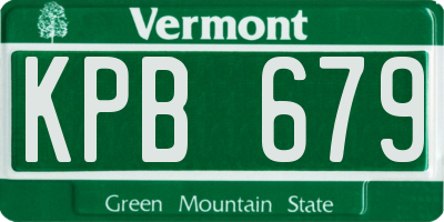 VT license plate KPB679