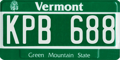 VT license plate KPB688