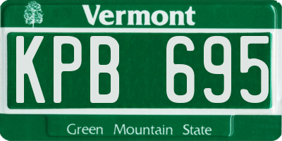 VT license plate KPB695