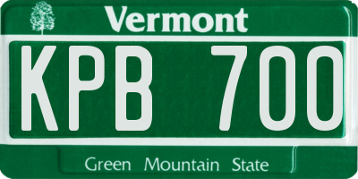 VT license plate KPB700