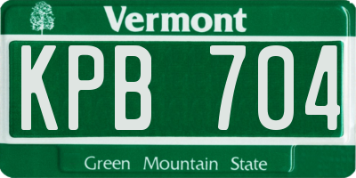 VT license plate KPB704