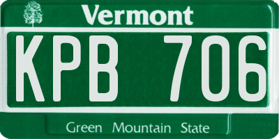 VT license plate KPB706