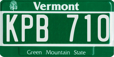 VT license plate KPB710