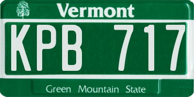 VT license plate KPB717