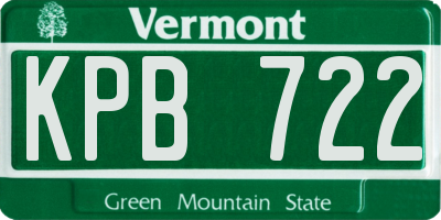 VT license plate KPB722