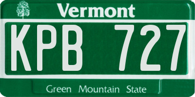 VT license plate KPB727