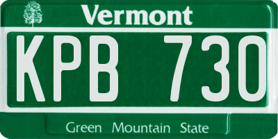 VT license plate KPB730