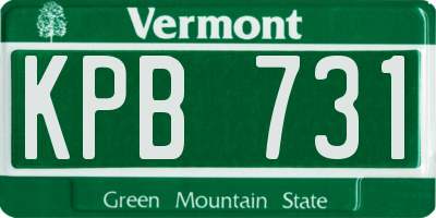 VT license plate KPB731