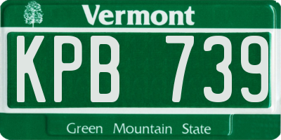 VT license plate KPB739