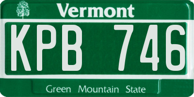VT license plate KPB746
