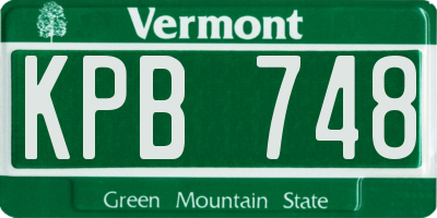 VT license plate KPB748