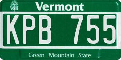 VT license plate KPB755