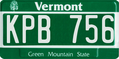 VT license plate KPB756