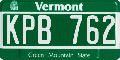 VT license plate KPB762