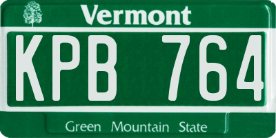 VT license plate KPB764