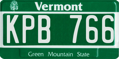 VT license plate KPB766