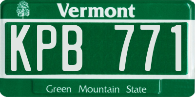 VT license plate KPB771