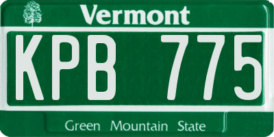 VT license plate KPB775