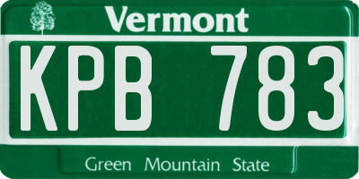 VT license plate KPB783