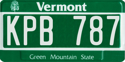 VT license plate KPB787