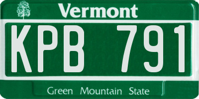 VT license plate KPB791