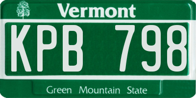 VT license plate KPB798
