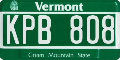 VT license plate KPB808