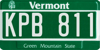 VT license plate KPB811