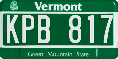 VT license plate KPB817