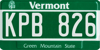 VT license plate KPB826