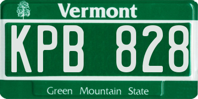 VT license plate KPB828